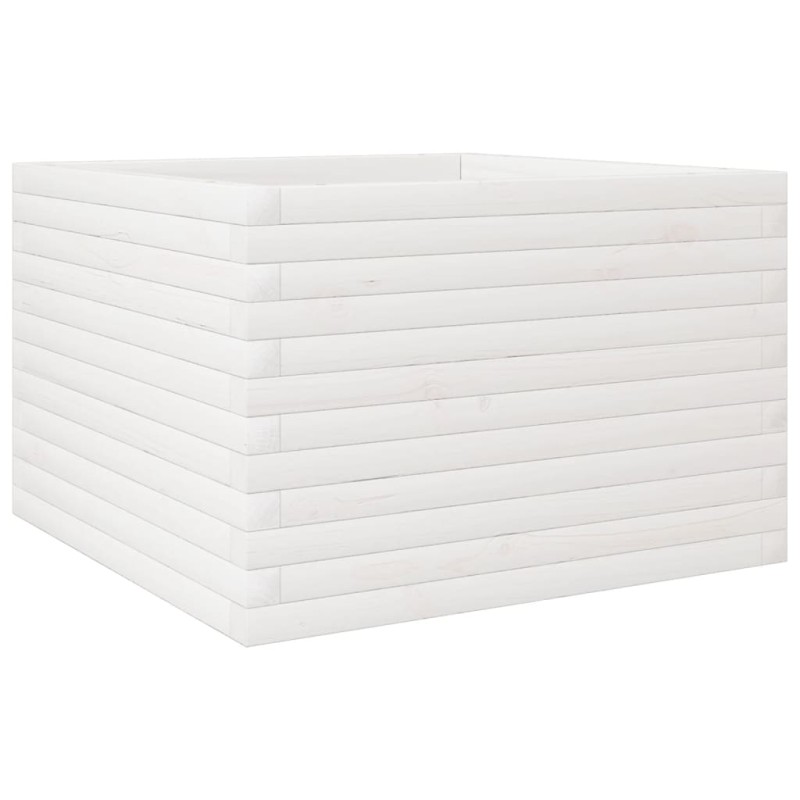 vidaXL Ζαρντινιέρα Κήπου Λευκή 70x70x45,5 εκ. από Μασίφ Ξύλο Πεύκου