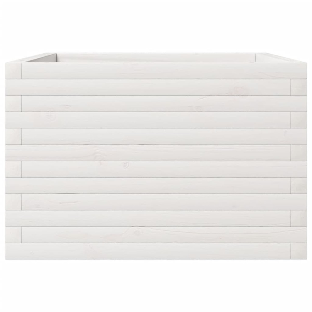 vidaXL Ζαρντινιέρα Κήπου Λευκή 70x70x45,5 εκ. από Μασίφ Ξύλο Πεύκου