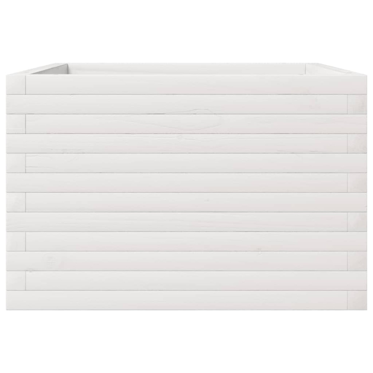 vidaXL Ζαρντινιέρα Κήπου Λευκή 70x70x45,5 εκ. από Μασίφ Ξύλο Πεύκου