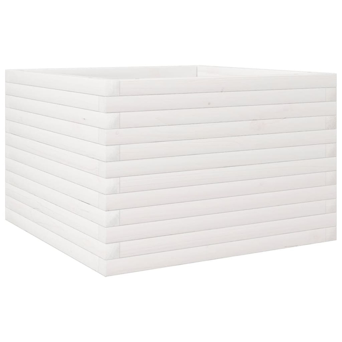 vidaXL Ζαρντινιέρα Κήπου Λευκή 70x70x45,5 εκ. από Μασίφ Ξύλο Πεύκου