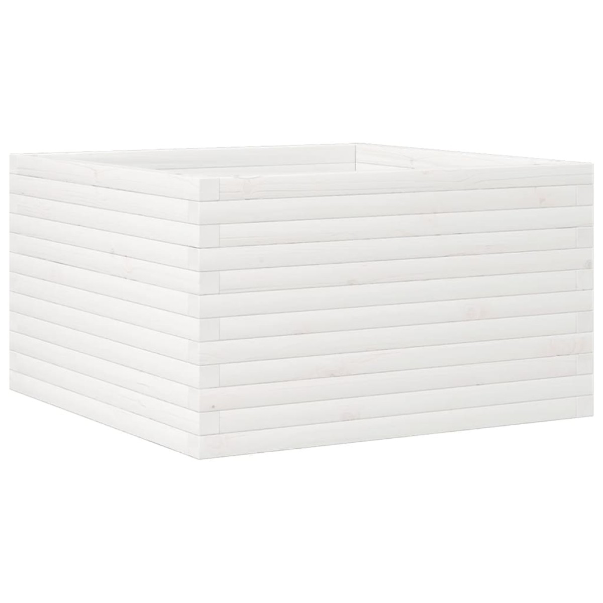 vidaXL Ζαρντινιέρα Κήπου Λευκή 80x80x45,5 εκ. από Μασίφ Ξύλο Πεύκου