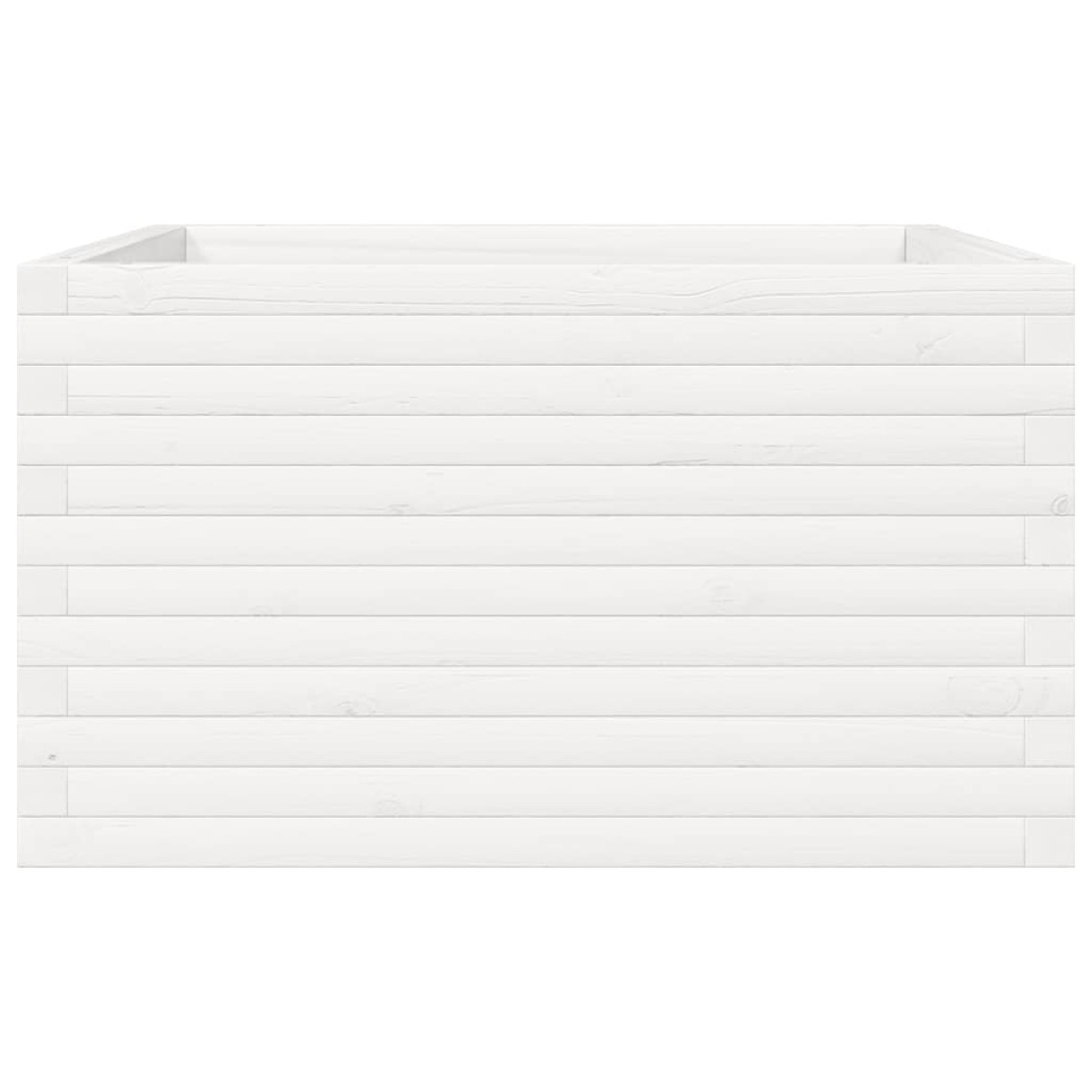 vidaXL Ζαρντινιέρα Κήπου Λευκή 80x80x45,5 εκ. από Μασίφ Ξύλο Πεύκου