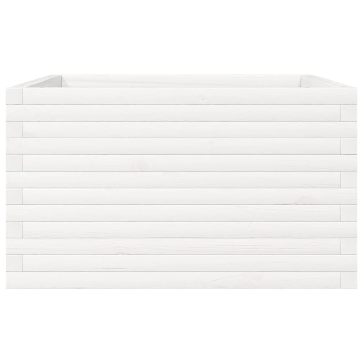 vidaXL Ζαρντινιέρα Κήπου Λευκή 80x80x45,5 εκ. από Μασίφ Ξύλο Πεύκου