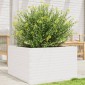 vidaXL Ζαρντινιέρα Κήπου Λευκή 80x80x45,5 εκ. από Μασίφ Ξύλο Πεύκου
