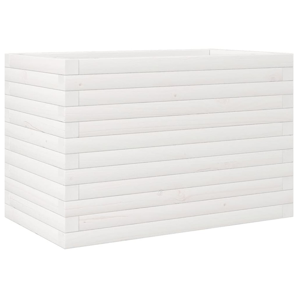 vidaXL Ζαρντινιέρα Κήπου Λευκή 70x40x45,5 εκ. από Μασίφ Ξύλο Πεύκου