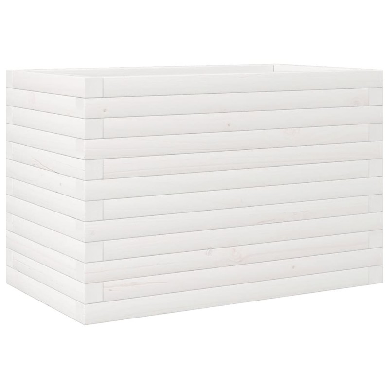 vidaXL Ζαρντινιέρα Κήπου Λευκή 70x40x45,5 εκ. από Μασίφ Ξύλο Πεύκου