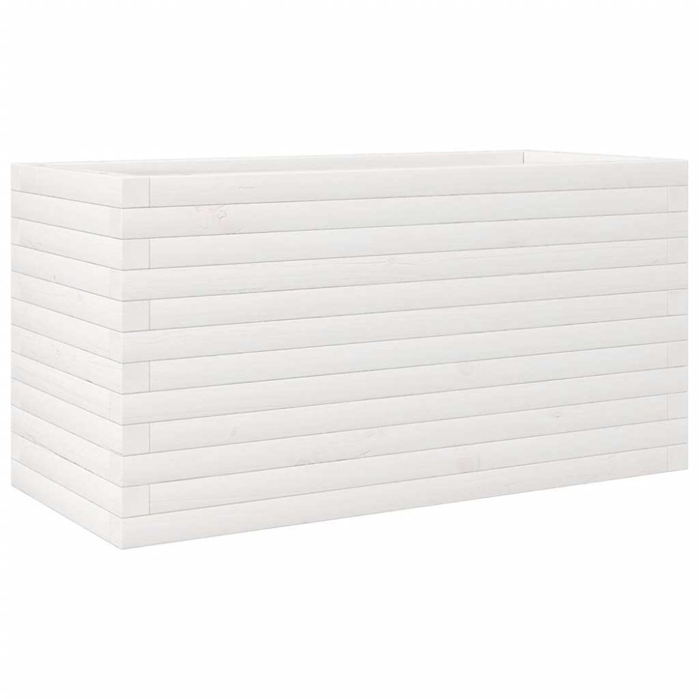 vidaXL Ζαρντινιέρα Κήπου Λευκή 90x40x45,5 εκ. από Μασίφ Ξύλο Πεύκου