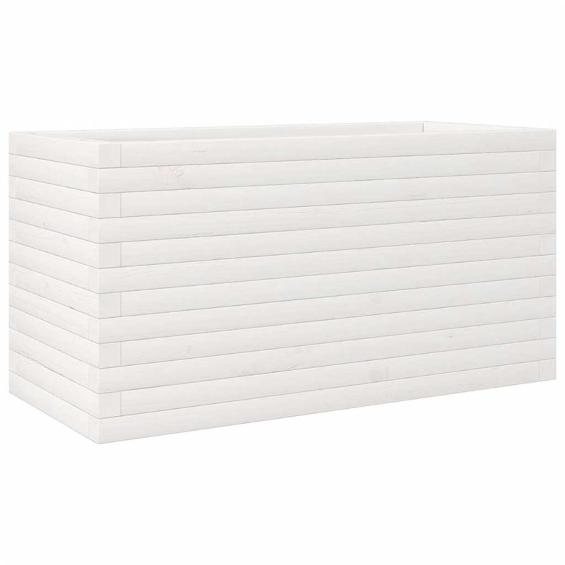 vidaXL Ζαρντινιέρα Κήπου Λευκή 90x40x45,5 εκ. από Μασίφ Ξύλο Πεύκου