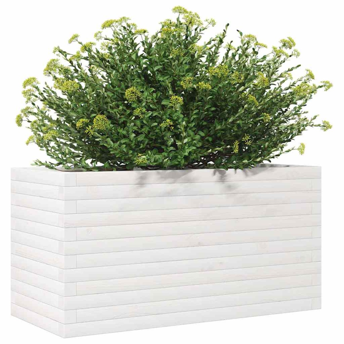 vidaXL Ζαρντινιέρα Κήπου Λευκή 90x40x45,5 εκ. από Μασίφ Ξύλο Πεύκου