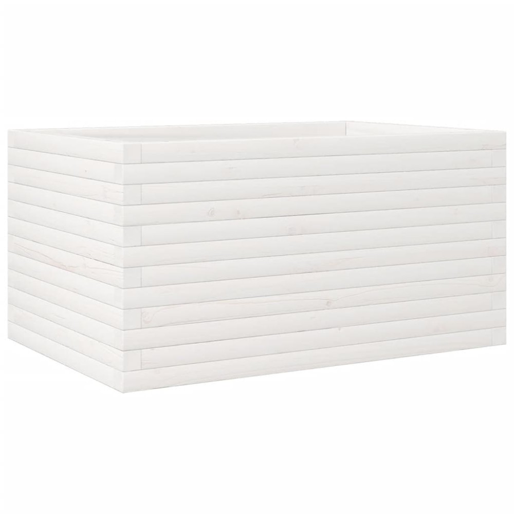 vidaXL Ζαρντινιέρα Κήπου Λευκή 90x60x45,5 εκ. από Μασίφ Ξύλο Πεύκου