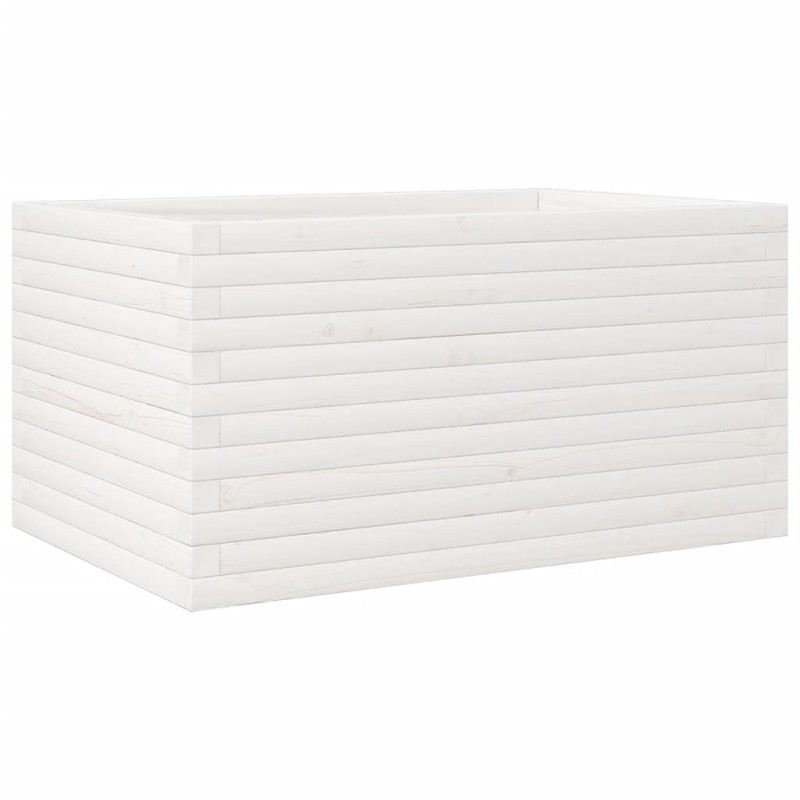 vidaXL Ζαρντινιέρα Κήπου Λευκή 90x60x45,5 εκ. από Μασίφ Ξύλο Πεύκου