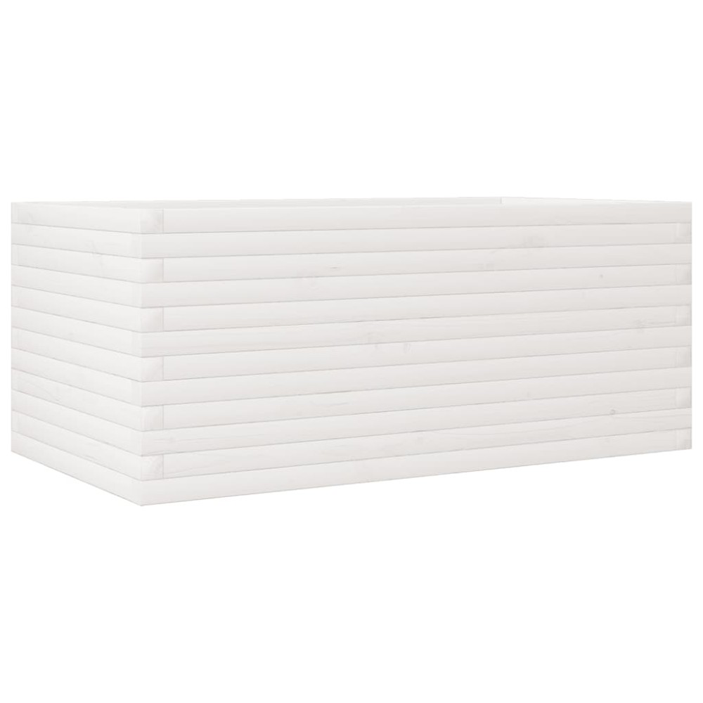 vidaXL Ζαρντινιέρα Κήπου Λευκή 110x60x45,5 εκ. από Μασίφ Ξύλο Πεύκου