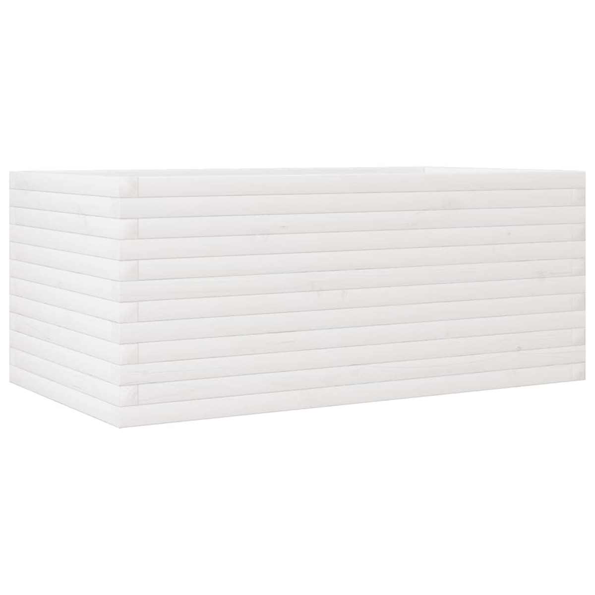 vidaXL Ζαρντινιέρα Κήπου Λευκή 110x60x45,5 εκ. από Μασίφ Ξύλο Πεύκου