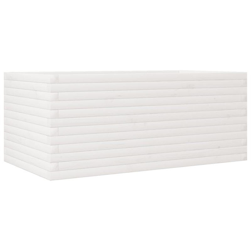 vidaXL Ζαρντινιέρα Κήπου Λευκή 110x60x45,5 εκ. από Μασίφ Ξύλο Πεύκου