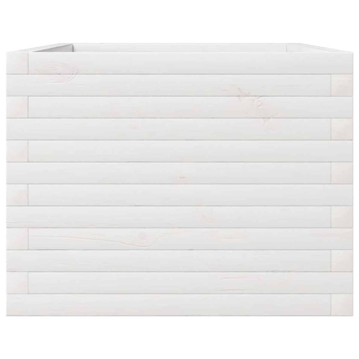 vidaXL Ζαρντινιέρα Κήπου Λευκή 110x60x45,5 εκ. από Μασίφ Ξύλο Πεύκου