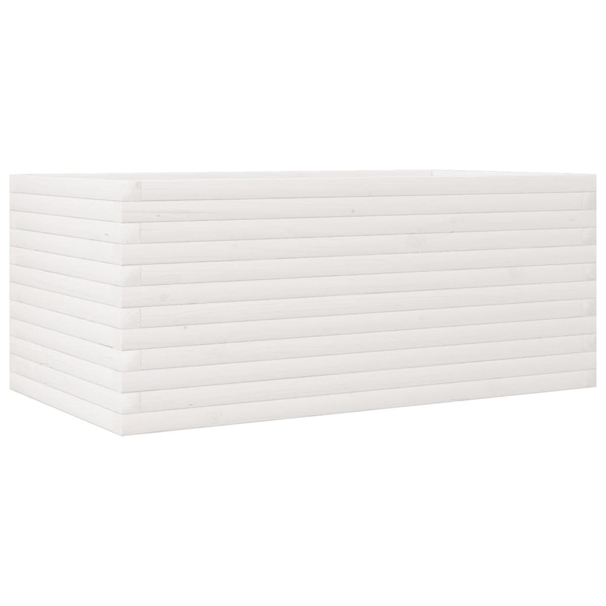 vidaXL Ζαρντινιέρα Κήπου Λευκή 110x60x45,5 εκ. από Μασίφ Ξύλο Πεύκου