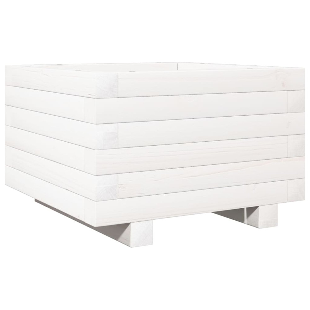 vidaXL Ζαρντινιέρα Κήπου Λευκή 40x40x26,5 εκ. από Μασίφ Ξύλο Πεύκου
