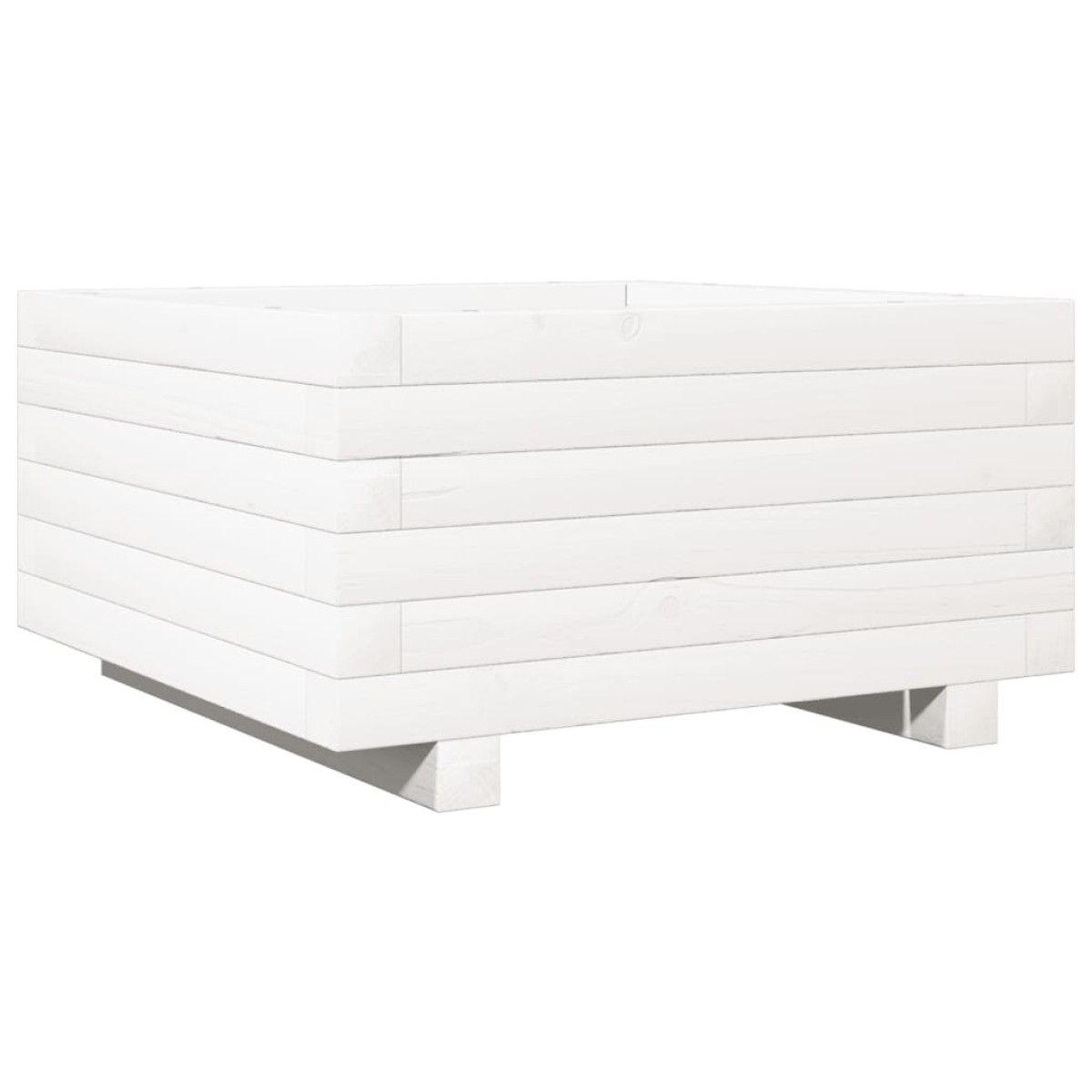 vidaXL Ζαρντινιέρα Κήπου Λευκή 50x50x26,5 εκ. από Μασίφ Ξύλο Πεύκου