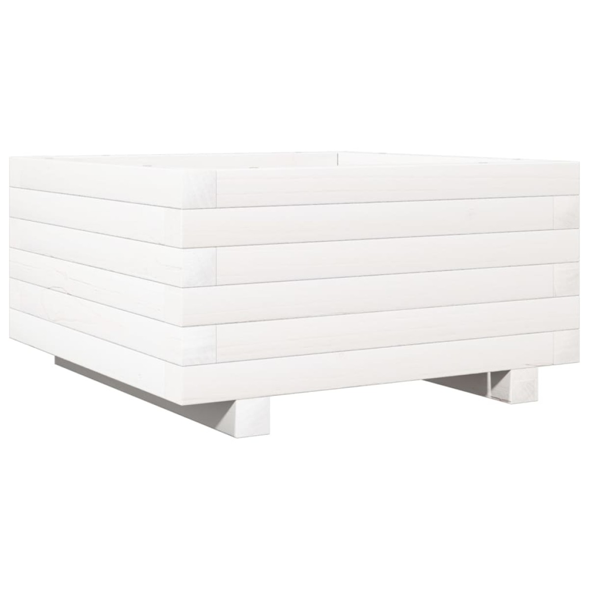 vidaXL Ζαρντινιέρα Κήπου Λευκή 50x50x26,5 εκ. από Μασίφ Ξύλο Πεύκου