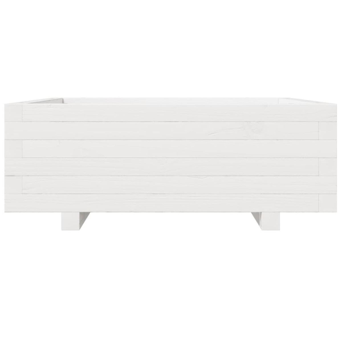 vidaXL Ζαρντινιέρα Κήπου Λευκή 70x70x26,5 εκ. από Μασίφ Ξύλο Πεύκου
