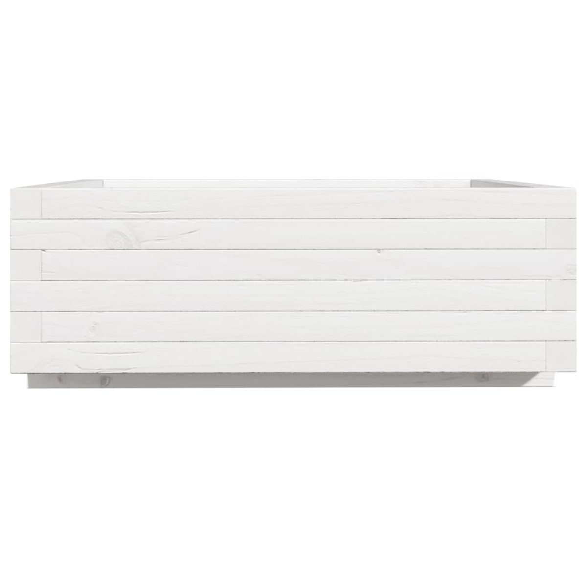 vidaXL Ζαρντινιέρα Κήπου Λευκή 70x70x26,5 εκ. από Μασίφ Ξύλο Πεύκου