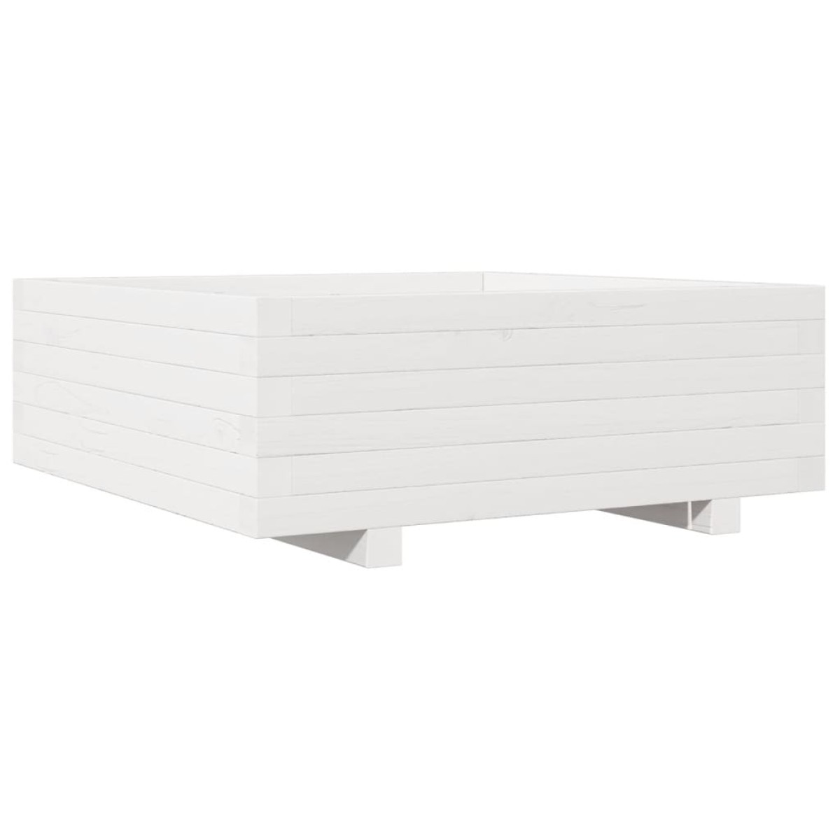 vidaXL Ζαρντινιέρα Κήπου Λευκή 70x70x26,5 εκ. από Μασίφ Ξύλο Πεύκου