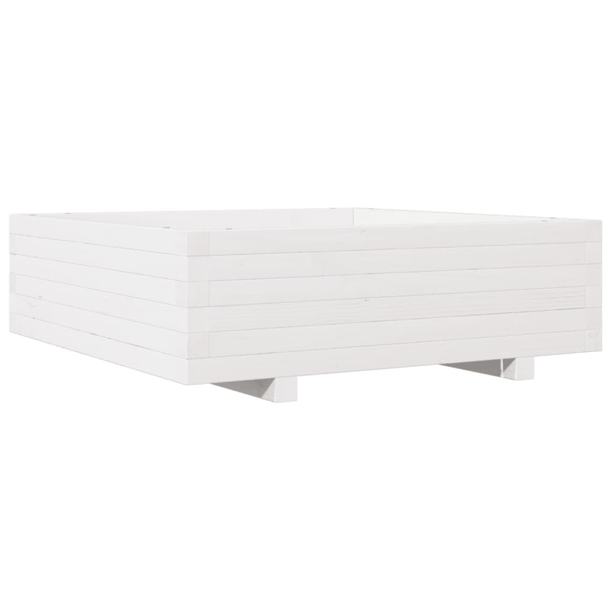 vidaXL Ζαρντινιέρα Κήπου Λευκή 80x80x26,5 εκ. από Μασίφ Ξύλο Πεύκου