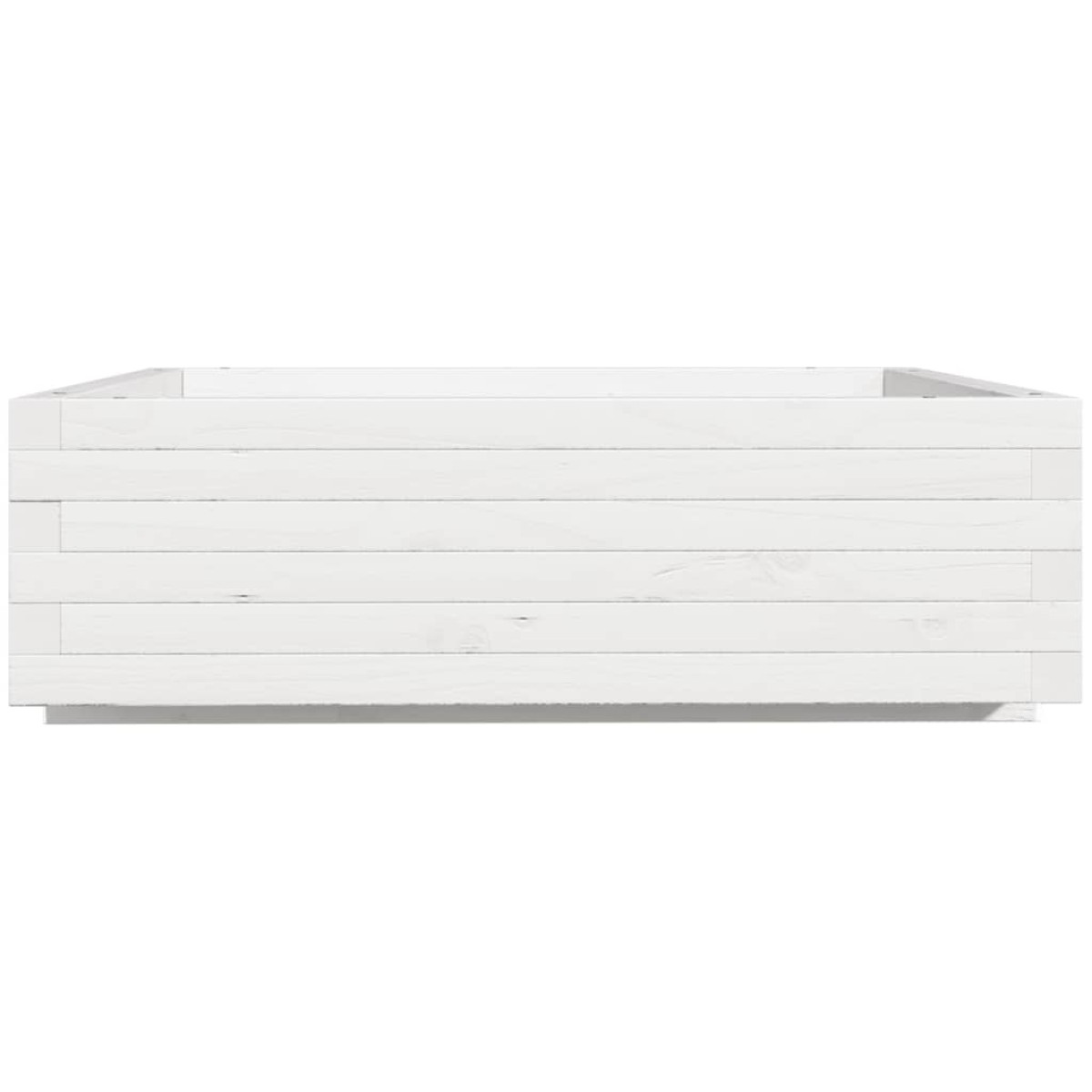 vidaXL Ζαρντινιέρα Κήπου Λευκή 80x80x26,5 εκ. από Μασίφ Ξύλο Πεύκου