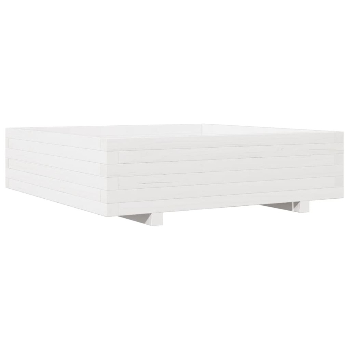 vidaXL Ζαρντινιέρα Λευκή 90x90x26,5 εκ. από Μασίφ Ξύλο Πεύκου