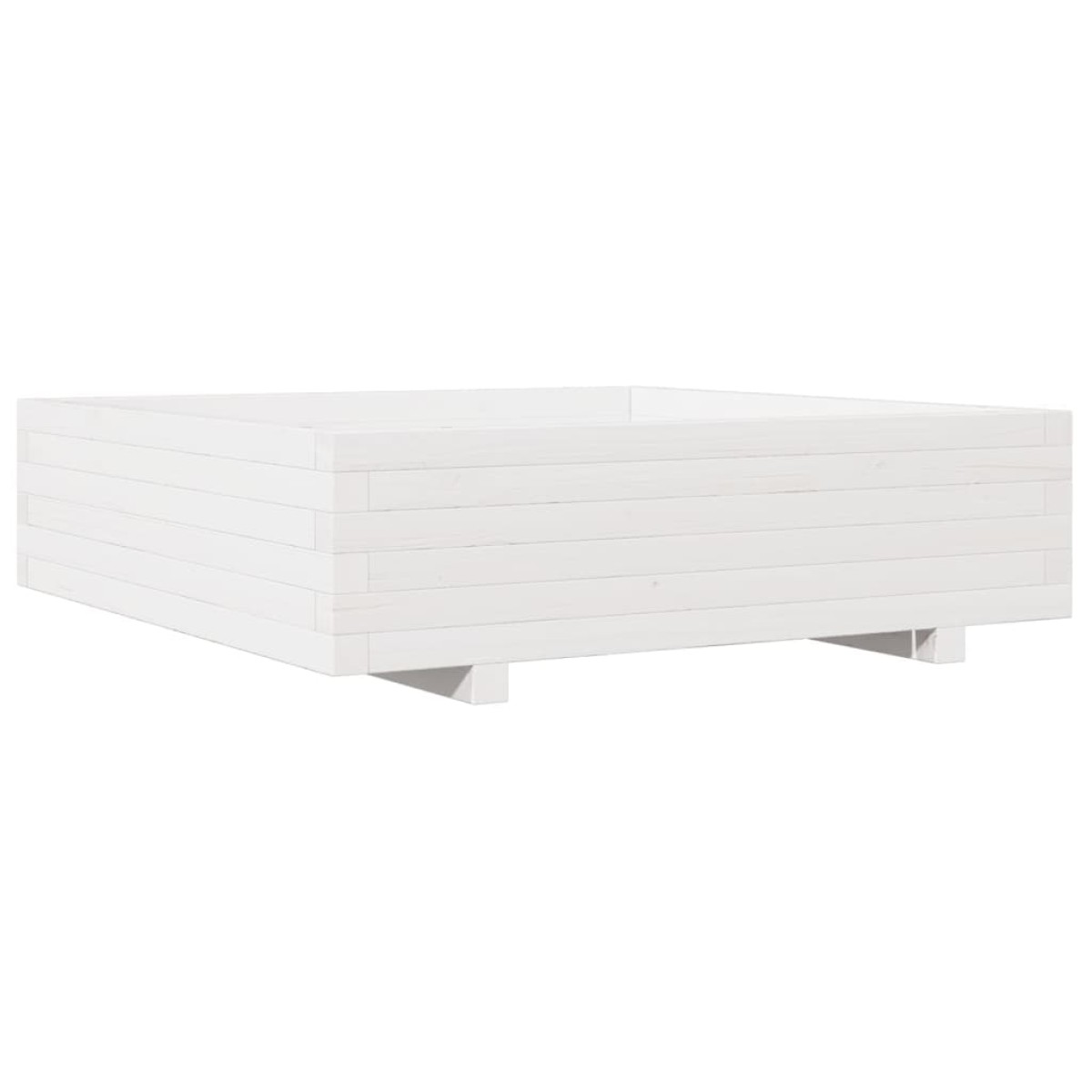 vidaXL Ζαρντινιέρα Λευκή 90x90x26,5 εκ. από Μασίφ Ξύλο Πεύκου