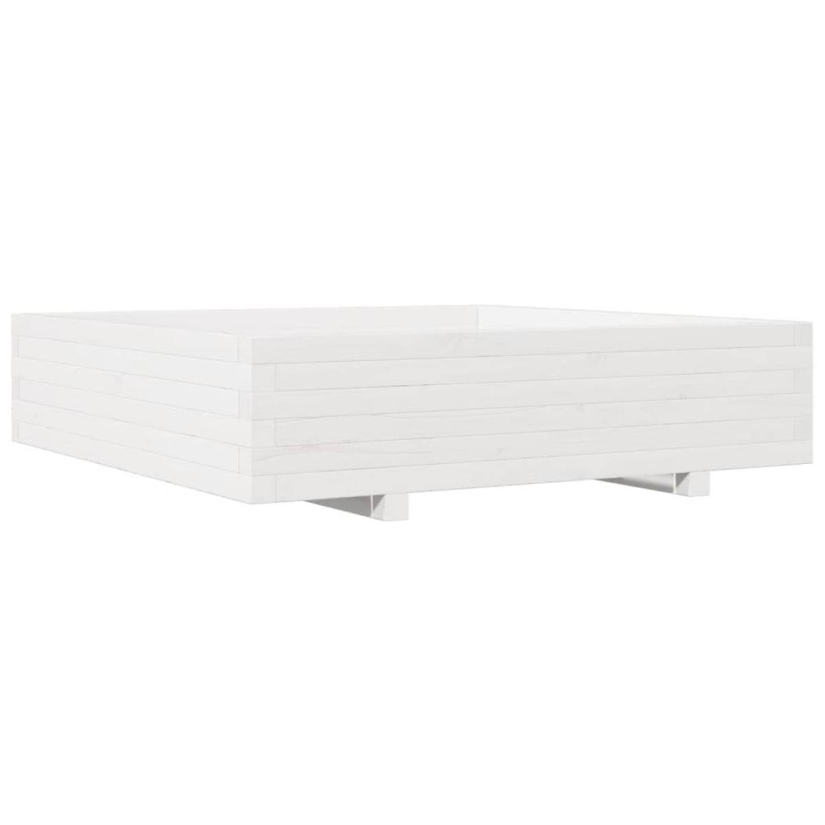vidaXL Ζαρντινιέρα Κήπου Λευκή 100x100x26,5 εκ. από Μασίφ Ξύλο Πεύκου