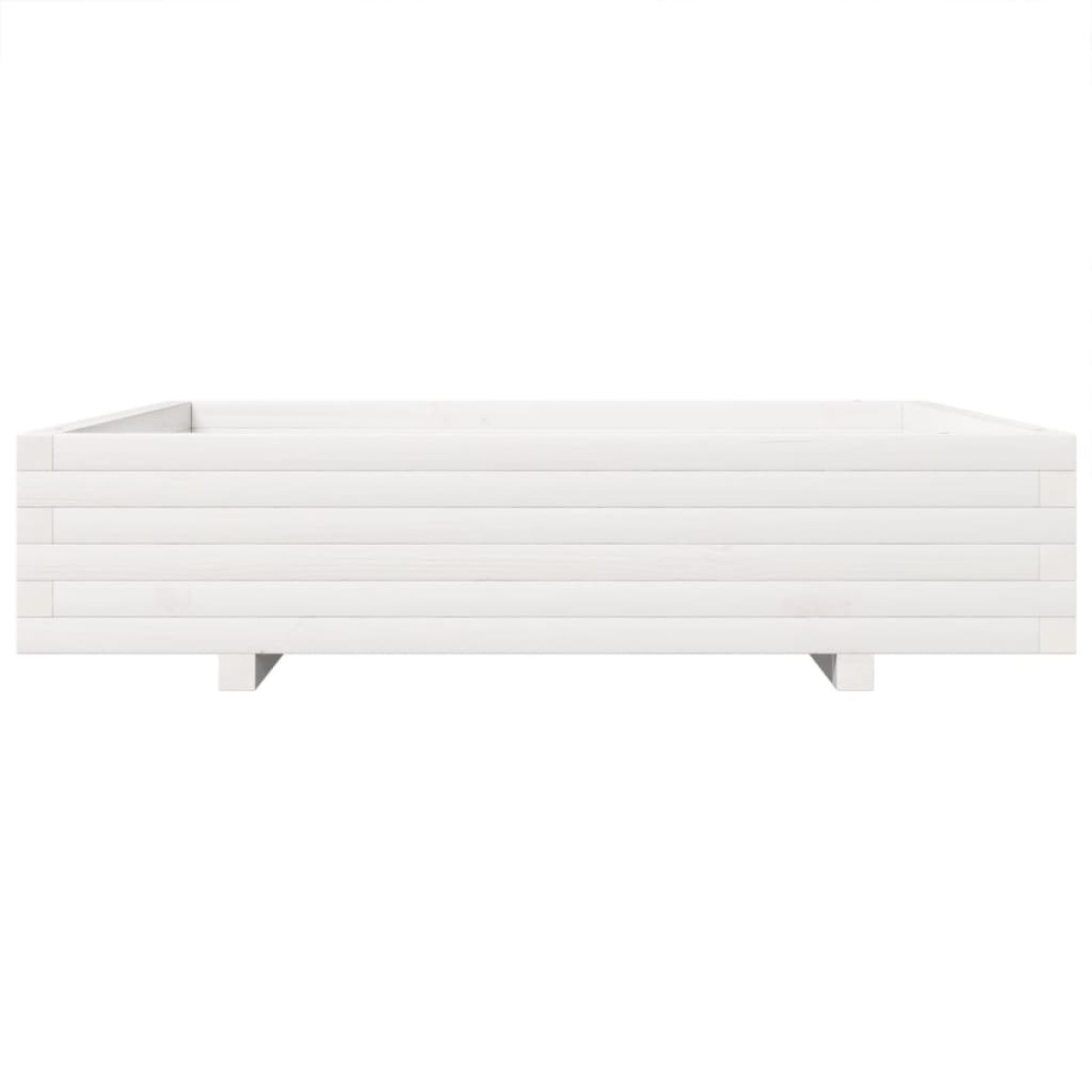 vidaXL Ζαρντινιέρα Κήπου Λευκή 110x110x26,5 εκ. από Μασίφ Ξύλο Πεύκου