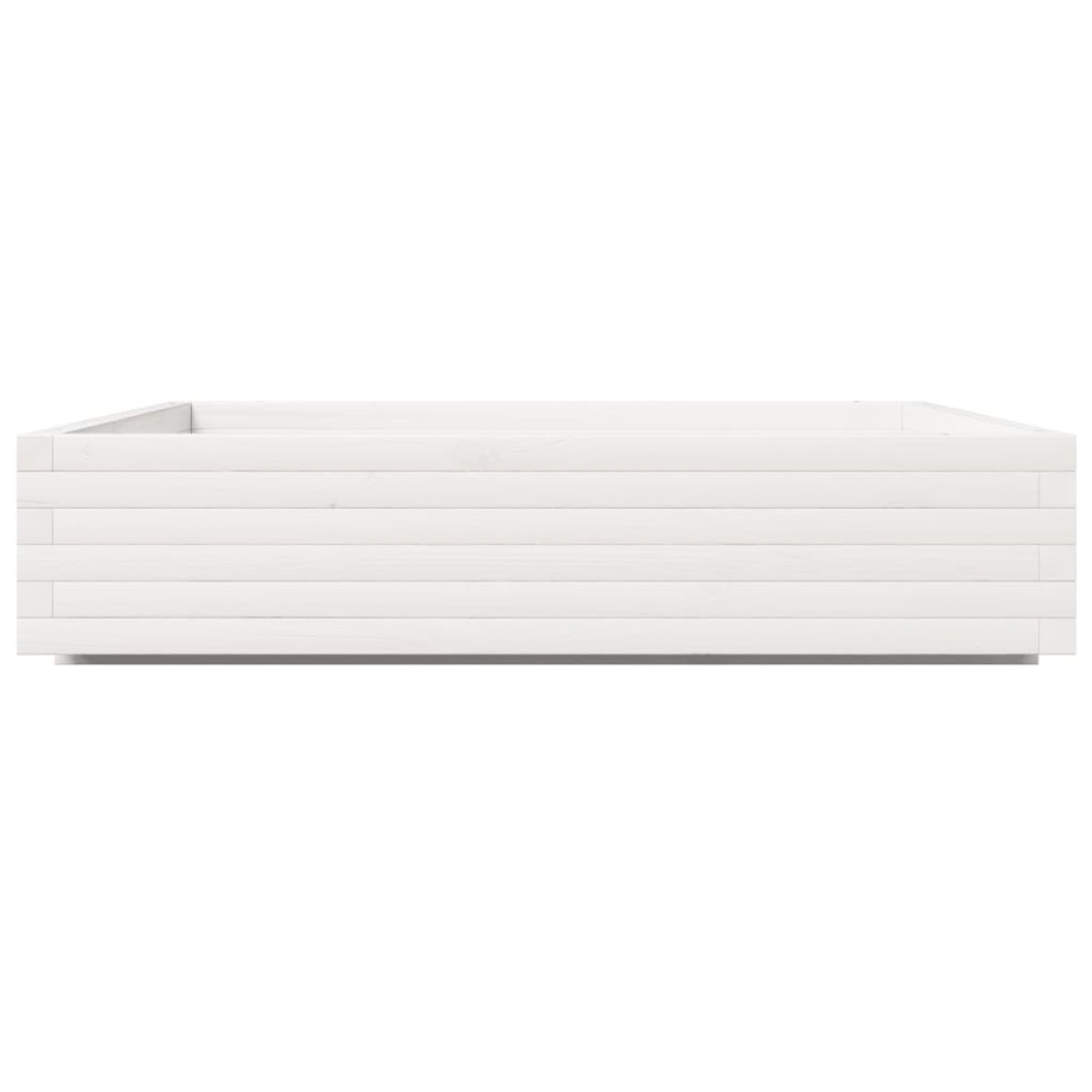 vidaXL Ζαρντινιέρα Κήπου Λευκή 110x110x26,5 εκ. από Μασίφ Ξύλο Πεύκου