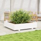 vidaXL Ζαρντινιέρα Κήπου Λευκή 110x110x26,5 εκ. από Μασίφ Ξύλο Πεύκου