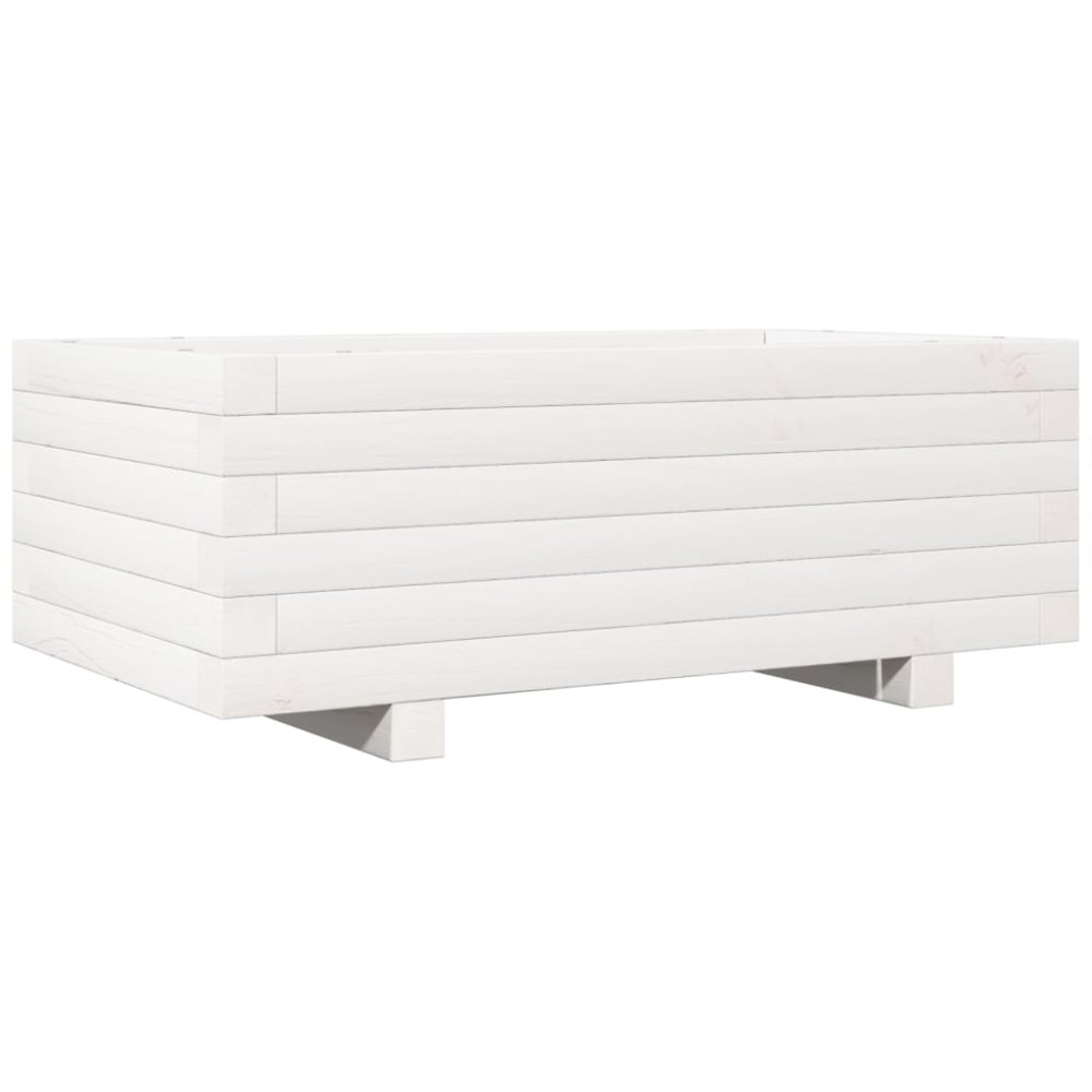 vidaXL Ζαρντινιέρα Κήπου Λευκή 70x40x26,5 εκ. από Μασίφ Ξύλο Πεύκου