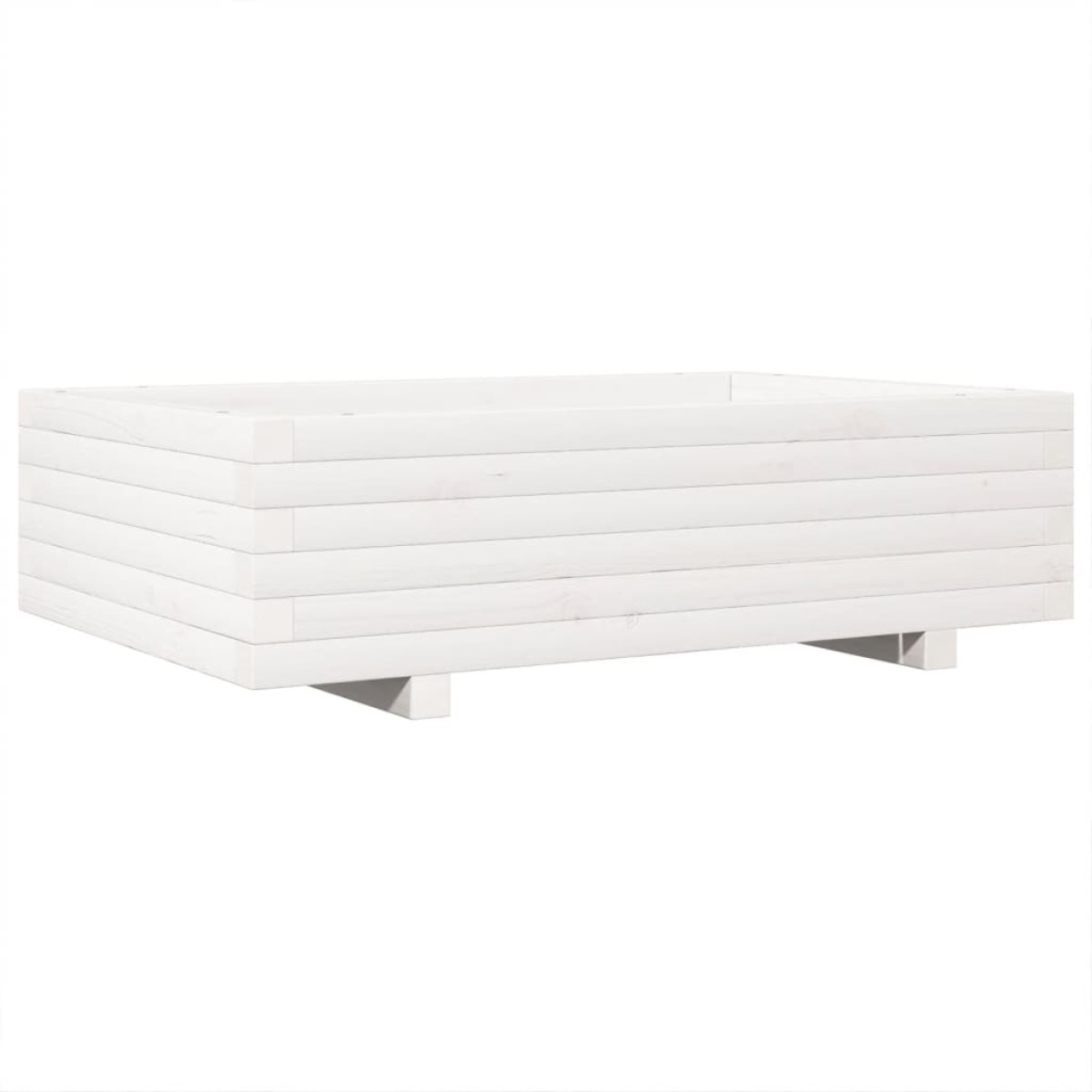 vidaXL Ζαρντινιέρα Κήπου Λευκή 90x60x26,5 εκ. από Μασίφ Ξύλο Πεύκου