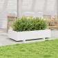 vidaXL Ζαρντινιέρα Κήπου Λευκή 110x60x26,5 εκ. από Μασίφ Ξύλο Πεύκου