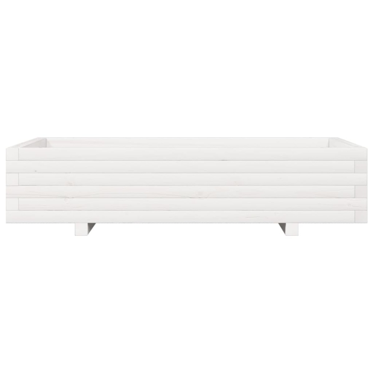 vidaXL Ζαρντινιέρα Κήπου Λευκή 110x60x26,5 εκ. από Μασίφ Ξύλο Πεύκου