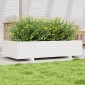 vidaXL Ζαρντινιέρα Κήπου Λευκή 110x60x26,5 εκ. από Μασίφ Ξύλο Πεύκου