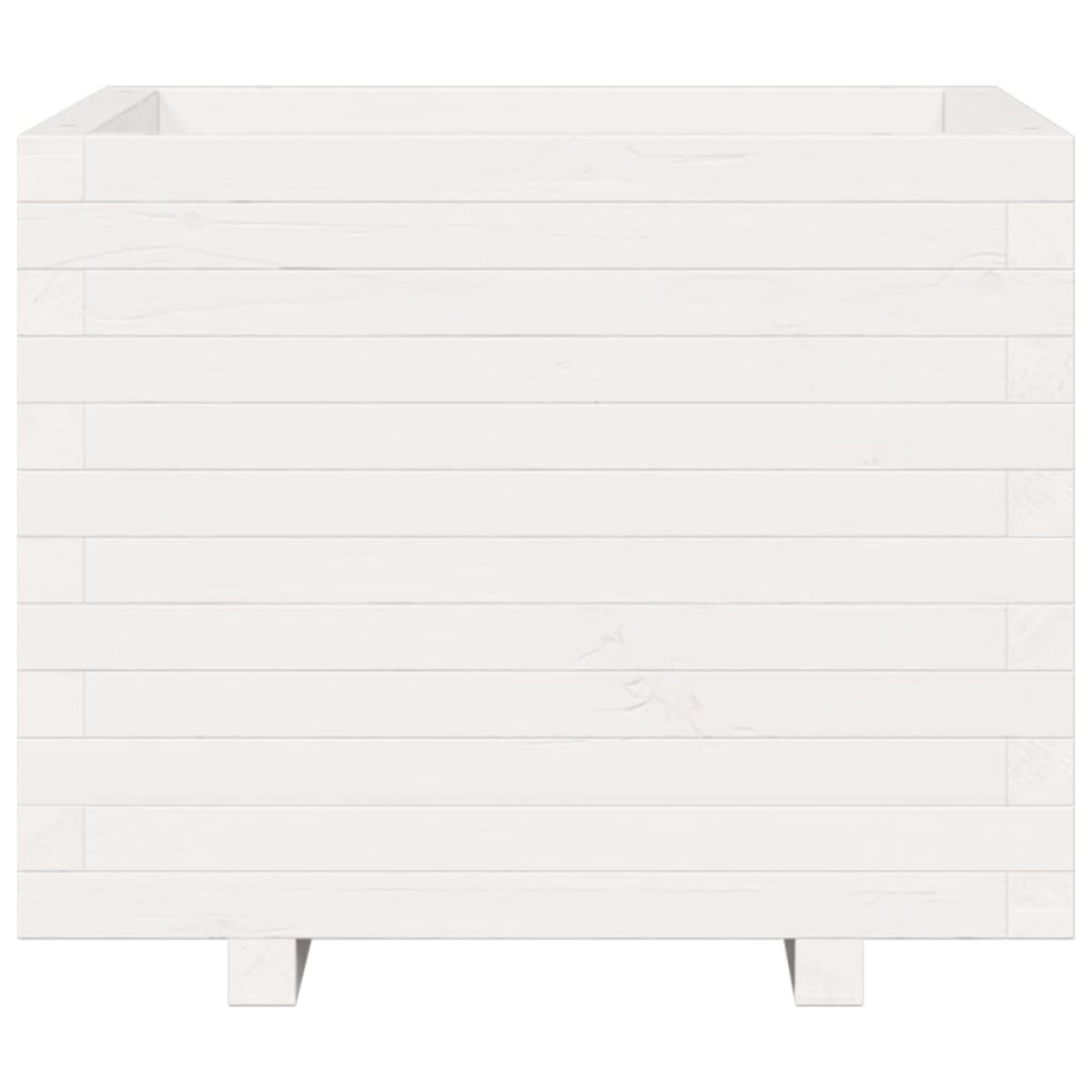 vidaXL Ζαρντινιέρα Κήπου Λευκή 60x60x49,5 εκ. από Μασίφ Ξύλο Πεύκου