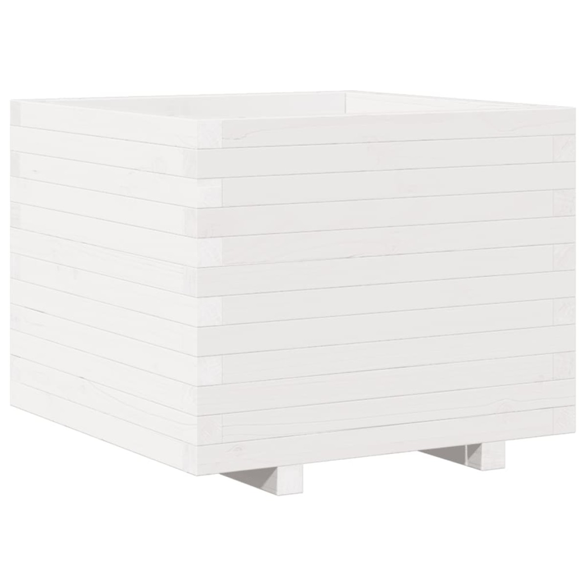 vidaXL Ζαρντινιέρα Κήπου Λευκή 60x60x49,5 εκ. από Μασίφ Ξύλο Πεύκου