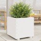 vidaXL Ζαρντινιέρα Κήπου Λευκή 60x60x49,5 εκ. από Μασίφ Ξύλο Πεύκου