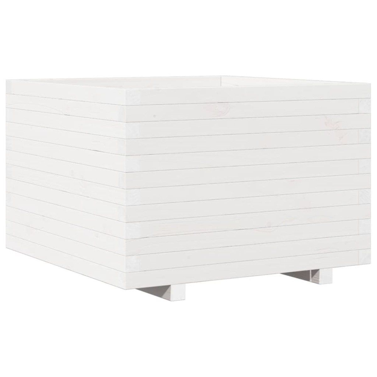 vidaXL Ζαρντινιέρα Κήπου Λευκή 70x70x49,5 εκ. από Μασίφ Ξύλο Πεύκου