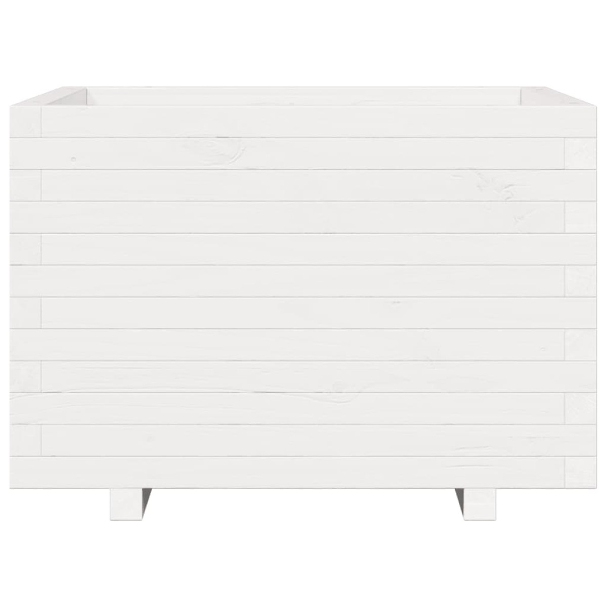vidaXL Ζαρντινιέρα Κήπου Λευκή 70x70x49,5 εκ. από Μασίφ Ξύλο Πεύκου