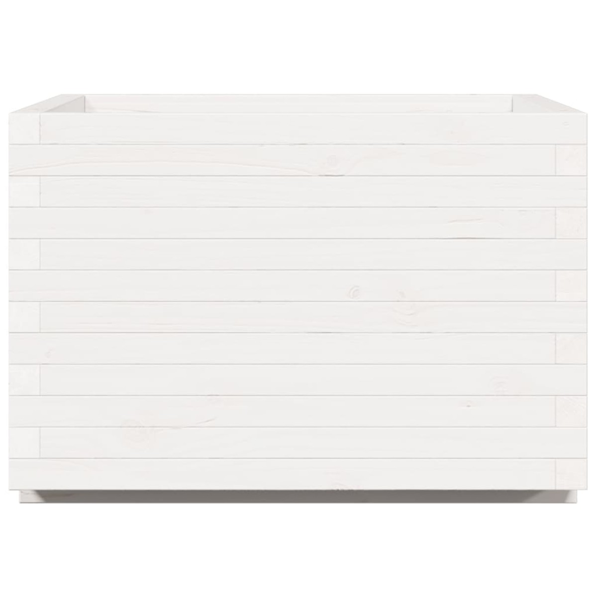 vidaXL Ζαρντινιέρα Κήπου Λευκή 70x70x49,5 εκ. από Μασίφ Ξύλο Πεύκου