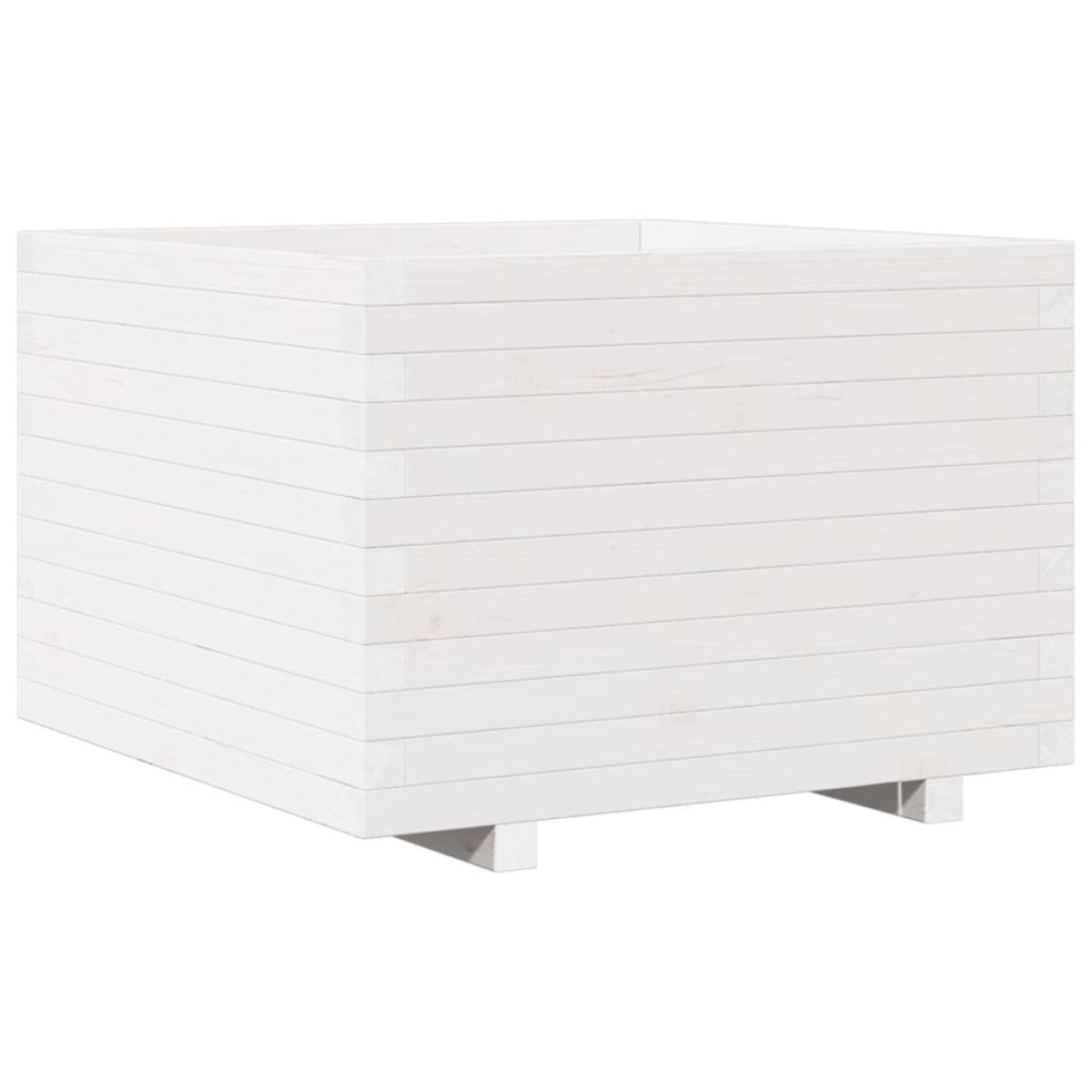 vidaXL Ζαρντινιέρα Κήπου Λευκή 70x70x49,5 εκ. από Μασίφ Ξύλο Πεύκου
