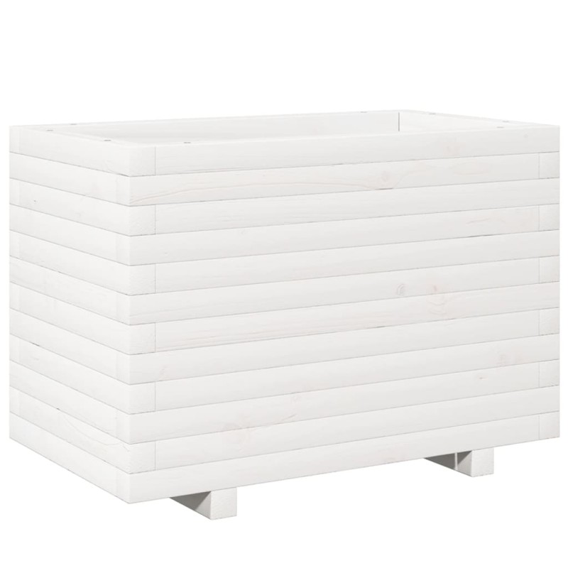 vidaXL Ζαρντινιέρα Κήπου Λευκή 70x40x49,5 εκ. από Μασίφ Ξύλο Πεύκου