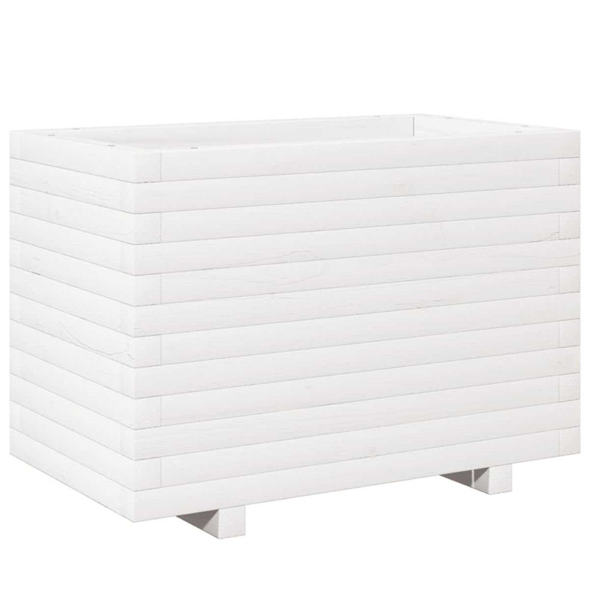 vidaXL Ζαρντινιέρα Κήπου Λευκή 70x40x49,5 εκ. από Μασίφ Ξύλο Πεύκου