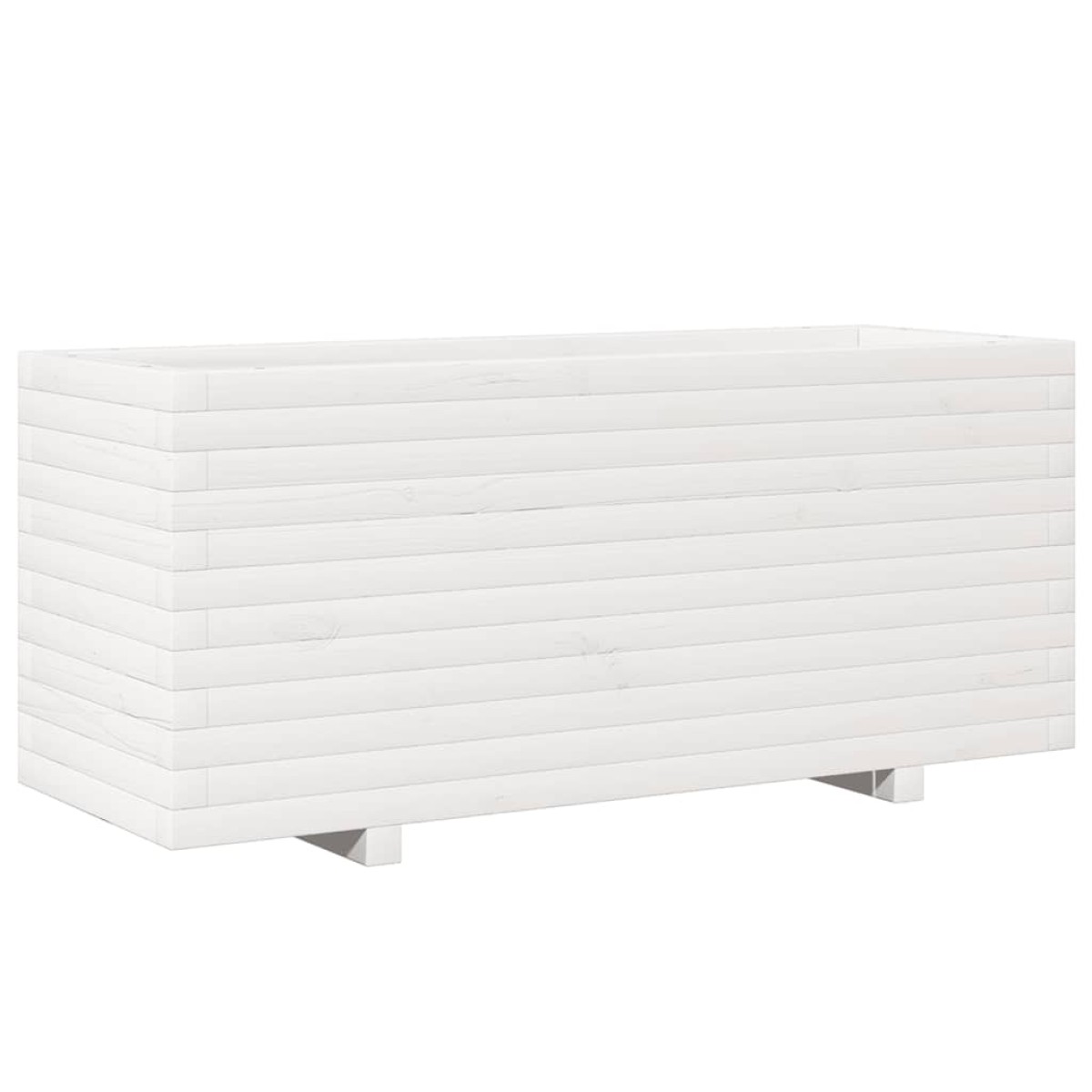 vidaXL Ζαρντινιέρα Κήπου Λευκή 110x40x49,5 εκ. από Μασίφ Ξύλο Πεύκου