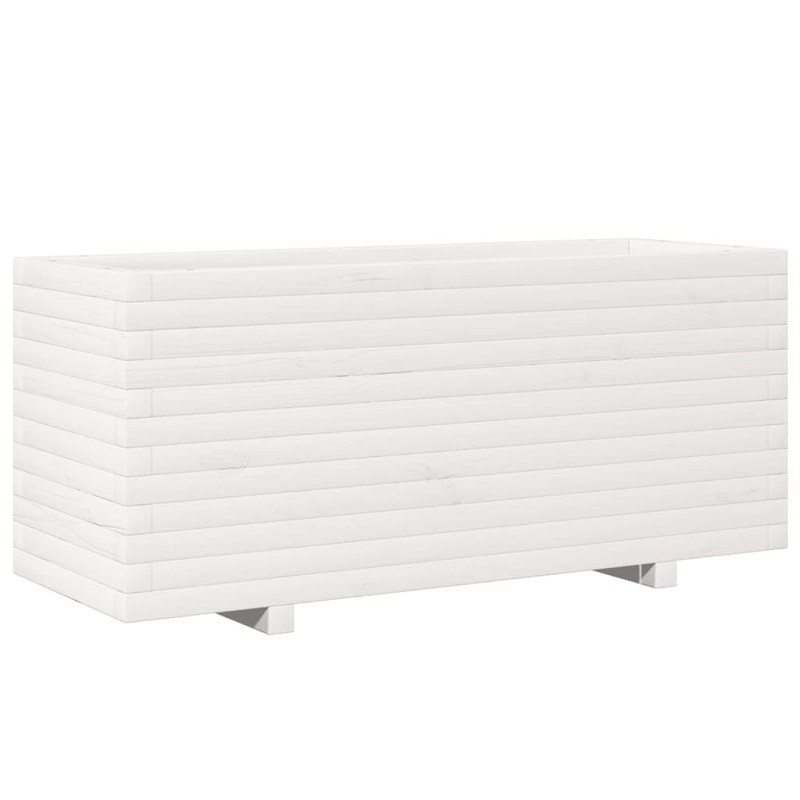 vidaXL Ζαρντινιέρα Κήπου Λευκή 110x40x49,5 εκ. από Μασίφ Ξύλο Πεύκου